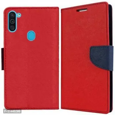 Gladly Flip Cover Compatible for Samsung Galaxy M11 Mobile Flip Cover With TPU Silicon Cover Red