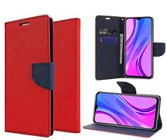 Flip Cover Compatible for Mi Redmi 9 Prime Mobile Back CoverPoco M2 Flip Cover Stylish Girls Cover Boys Designer Cover Red-thumb2