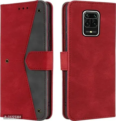 Flip Cover Compatible for Poco M2 Pro Back Cover Poco M2 Pro Stylish Cover Poco M2 Pro Girls Cove Poco M2 Pro mobile back cover Poco M2 Pro Cover Executive Red, Magnetic Closure