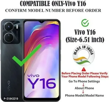 Gladly Flip Cover Compatible for Vivo Y16 Back Cover Soft Silicon Tpu Flip Cover Navy Blue-thumb2