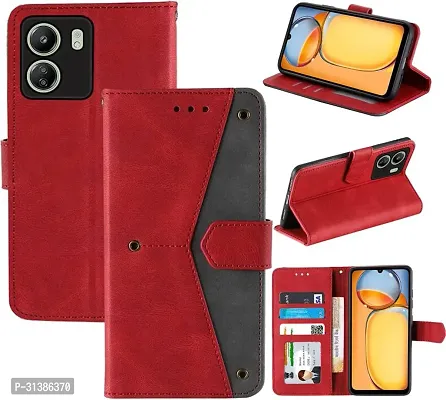 Flip Cover Compatible for Mi Redmi 13C 4G Flip Cover Redmi 13C 4G Back cover Mi Redmi 13C Flip Cover Redmi 13C 4G mobile back cover Xiaomi Redmi 13C 4G Flip Cover Executive Red, Magnetic Closure