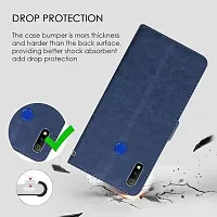 Gladly Flip Cover Compatible for Realme 3::Realme 3i Back Cover Soft Silicon Tpu Flip Cover Blue-thumb1