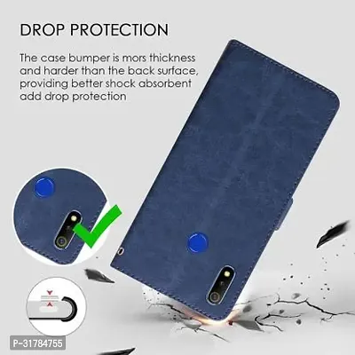 Gladly Flip Cover Compatible for Realme 3::Realme 3i Back Cover Soft Silicon Tpu Flip Cover Blue-thumb2