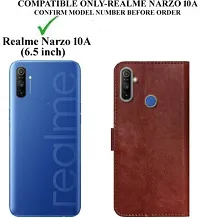 Gladly Flip Cover Compatible for Realme Narzo 10A Back Cover Soft Silicon Tpu Flip Cover Brown-thumb1