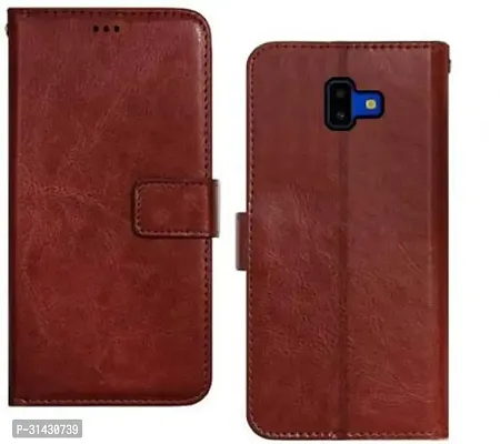 Flip Cover Compatible for Samsung Galaxy J6 plus Brown-thumb0