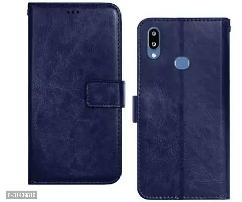 Flip Cover Compatible for Samsung Galaxy A10s Flip Cover Samsung Galaxy M01s Blue-thumb0