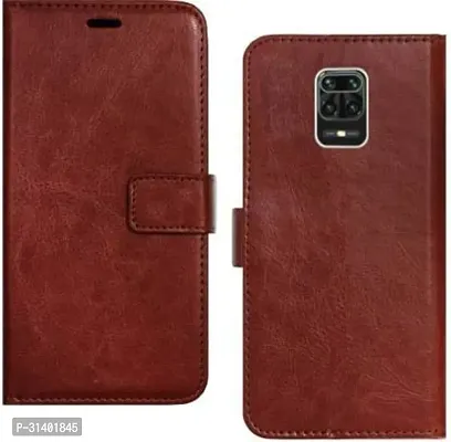 Flip Cover Compatible for Poco M2 Pro Mobile Back Cover Mi  Redmi Note 9 Pro Mobile Back Cover Mi Redmi Note 9 Pro Flip Cover Stylish Girls Cover Boys Designer Cover Brown-thumb0