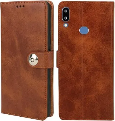 Flip Cover Compatible for Samsung Galaxy A10s Flip Cover Samsung Galaxy M01s Brown