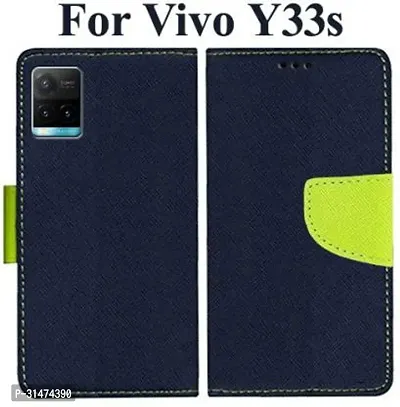 Gladly Flip Cover Compatible for Vivo Y33s 5G Flip Cover Vivo Y21 2021 Flip Cover Vivo Y21T Flip Cover Vivo Y33T Blue-thumb0