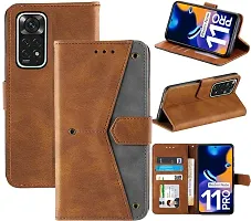 Flip Cover Compatible for Mi Redmi Note 11 Pro 5G Flip Cover Redmi Note 11 Pro Back cover Redmi Note 11 Pro Plus Flip Cover Redmi Note 11 Pro mobile back cover XiaoMi Redmi Note 11 Pro 5G Flip Cover Executive Brown, Magnetic Closure-thumb3