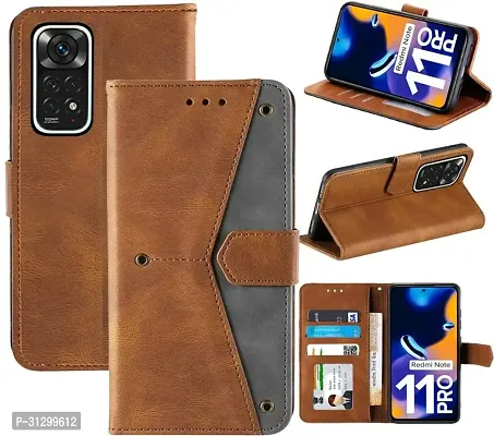 Flip Cover Compatible for Mi Redmi Note 11 Pro 5G Flip Cover Redmi Note 11 Pro Back cover Redmi Note 11 Pro Plus Flip Cover Redmi Note 11 Pro mobile back cover XiaoMi Redmi Note 11 Pro 5G Flip Cover Executive Brown, Magnetic Closure-thumb4