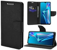 Gladly Flip Cover Compatible for  Oppo A12 Black-thumb2