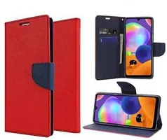 Gladly Flip Cover Compatible for Samsung Galaxy A31 Mobile Flip Cover With TPU Silicon Cover Red-thumb1