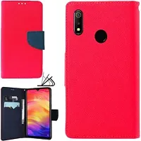 Gladly Flip Cover Compatible for Realme 3::Realme 3i Back Cover Soft Silicon Tpu Flip Cover Pink-thumb1