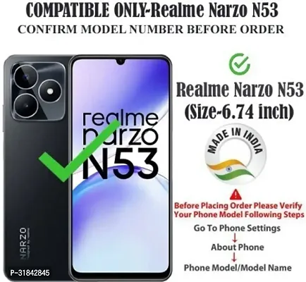 Gladly Flip Cover Compatible for Realme Narzo N53 Back Cover Soft Silicon Tpu Flip Cover Navy Blue-thumb2