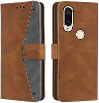 Flip Cover Compatible for Mi Note 7 back cover Mi Note 7 mobile cover Mi Note 7 Stylish cover Note 7 girls stylish cover Note 7 mobile back cover Note 7 flip cover Executive Brown, Magnetic Closure-thumb3