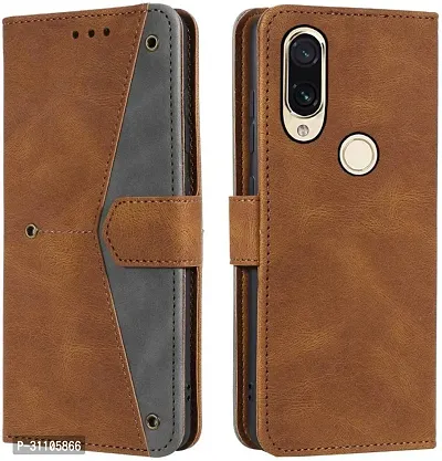 Flip Cover Compatible for Mi Note 7 back cover Mi Note 7 mobile cover Mi Note 7 Stylish cover Note 7 girls stylish cover Note 7 mobile back cover Note 7 flip cover Executive Brown, Magnetic Closure-thumb4