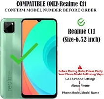 Gladly Flip Cover Compatible for Realme C11 Back Cover Soft Silicon Tpu Flip Cover Blue-thumb1