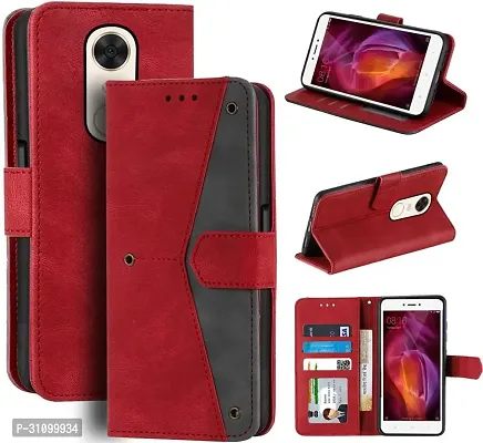 Rahishi Artificial Leather Flip Cover Compatible for Mi Redmi 8 Executive Red, Magnetic Closure-thumb0