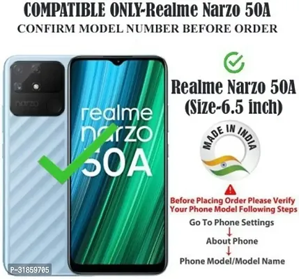 Gladly Flip Cover Compatible for Realme Narzo 50A Back Cover Soft Silicon Tpu Flip Cover Black-thumb2