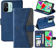 Flip Cover Compatible for Mi Redmi 11A Flip Cover Redmi 11A Back cover Redmi 12C / POCO C55 Flip Cover Redmi 11A mobile back cover Xiaomi Redmi 11A Flip Cover Executive Blue, Magnetic Closure-thumb3