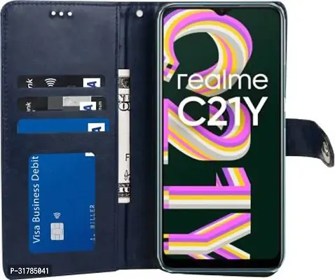 Flip Cover Compatible for Realme C21Y blue-thumb4