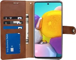 Gladly Flip Cover Compatible for Samsung Galaxy A51 Mobile Flip Cover With TPU Silicon Cover Brown-thumb4