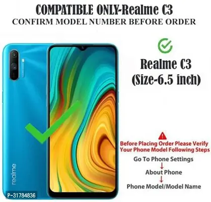 Gladly Flip Cover Compatible for Realme C3 Back Cover Soft Silicon Tpu Flip Cover Red-thumb2