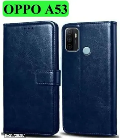 Gladly Flip Cover Compatible for  Oppo A53 Flip Cover Oppo A53 2020 Blue-thumb0