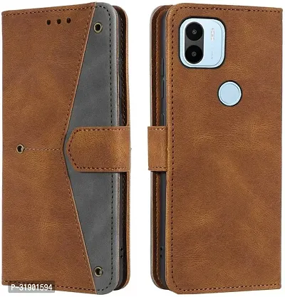 Gladly Flip Cover Compatible for POCO C51|MZB0EVCIN|MZB0EVBIN|MZB0F8WIN|MZB0DXKIN|MZB0F8VIN|MZB0E6DIN Back Cover Soft Silicon Tpu Flip Cover Executive Brown, Magnetic Closure-thumb0