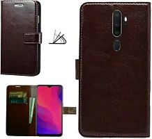 Gladly Flip Cover Compatible for  Oppo A9 2020 Brown-thumb1