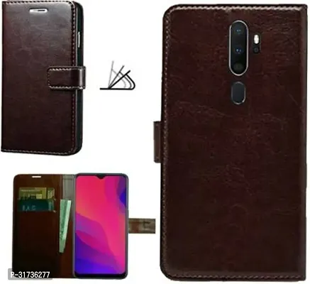 Gladly Flip Cover Compatible for  Oppo A9 2020 Brown-thumb2