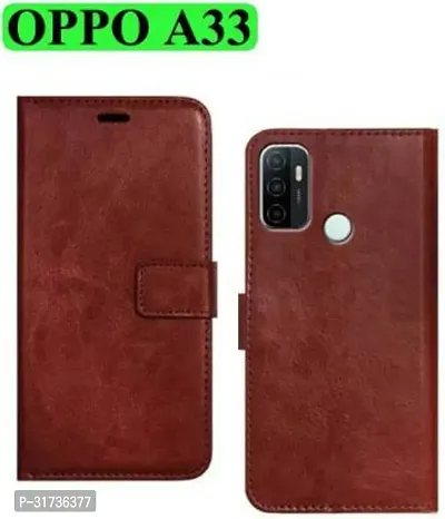 Gladly Flip Cover Compatible for  Oppo A33 Flip Cover Oppo A33 2020 Brown-thumb0