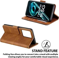 Stylish Flip Cover Compatible for Realme 9i 5G Cover Executive Brown, Magnetic Closure-thumb2