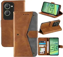 Flip Cover for i3 Vivo T3 Lite SA1 Brown Back Cover-thumb3