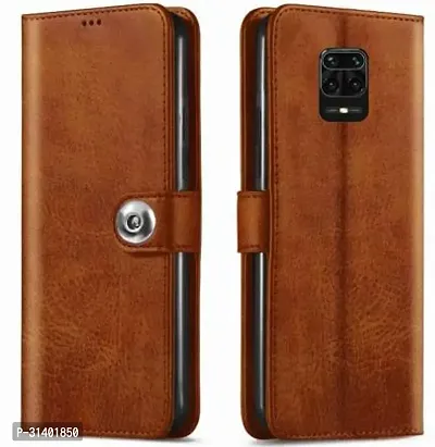 Flip Cover Compatible for Poco M2 Pro Mobile Back Cover Mi  Redmi Note 9 Pro Mobile Back Cover Mi Redmi Note 9 Pro Flip Cover Stylish Girls Cover Boys Designer Cover Brown-thumb0