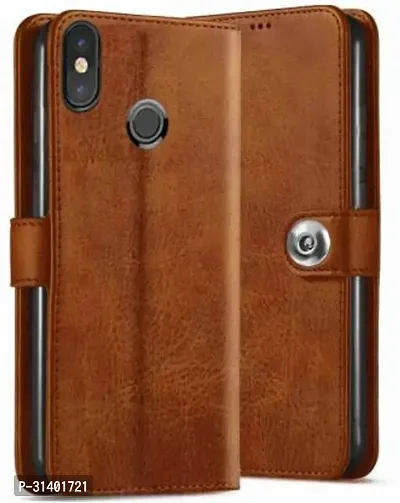 Flip Cover Compatible for Mi Redmi Note 5 Pro Flip Cover Stylish Girls Cover Boys Designer Cover Brown-thumb0