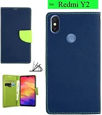 Flip Cover Compatible for Mi Redmi Y2 Flip Cover Stylish Girls Cover Boys Designer Cover Blue-thumb2