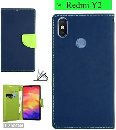 Flip Cover Compatible for Mi Redmi Y2 Flip Cover Stylish Girls Cover Boys Designer Cover Blue-thumb3