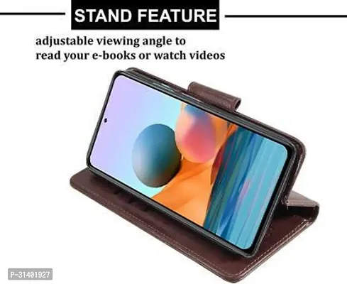 Flip Cover Compatible for Mi Redmi Note 10 pro Mobile Back CoverRedmi Note 10 Pro max Flip Cover Stylish Girls Cover Boys Designer Cover Brown-thumb3