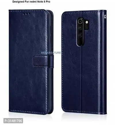 Flip Cover Compatible for Mi Redmi Note 8 Pro Flip Cover Stylish Girls Cover Boys Designer Cover Blue-thumb0