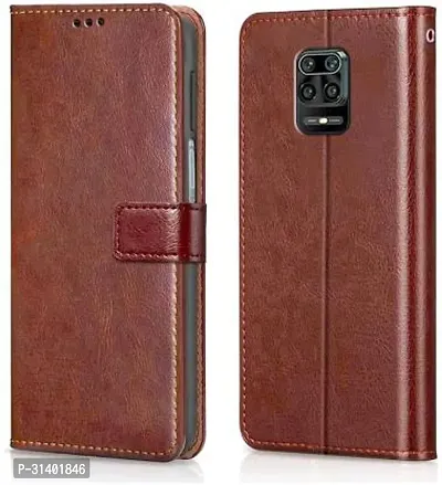 Flip Cover Compatible for Poco M2 Pro Mobile Back Cover Mi  Redmi Note 9 Pro Mobile Back Cover Mi Redmi Note 9 Pro Flip Cover Stylish Girls Cover Boys Designer Cover Brown-thumb0