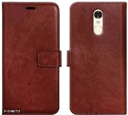 Flip Cover Compatible for Mi Redmi Note 5 Flip Cover Stylish Girls Cover Boys Designer Cover Brown-thumb0