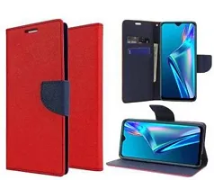 Gladly Flip Cover Compatible for  Oppo A12 Red-thumb2