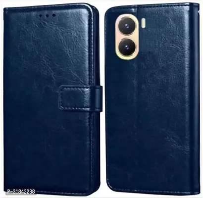 Gladly Flip Cover Compatible for Vivo T2X 5G Back Cover Soft Silicon Tpu Flip Cover Navy Blue-thumb0