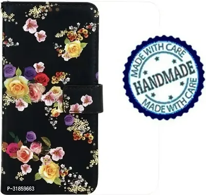 Gladly Flip Cover Compatible for Realme narzo 10A Rose Black Flip  Wallet Case Cover Back Cover Soft Silicon Tpu Flip Cover Rose Black-thumb4