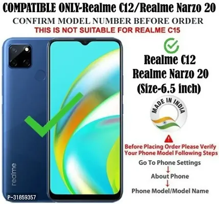 Gladly Flip Cover Compatible for Realme C12/Realme C25s/Realme Narzo 30A/Realme Narzo 20 Back Cover Soft Silicon Tpu Flip Cover Cherry Brown-thumb2