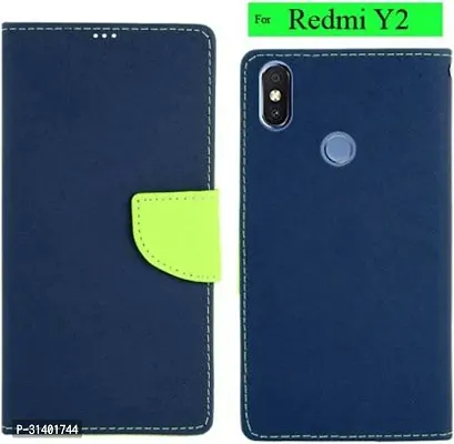 Flip Cover Compatible for Mi Redmi Y2 Flip Cover Stylish Girls Cover Boys Designer Cover Blue-thumb0