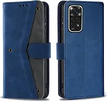 Flip Cover Compatible for Mi Redmi Note 11S Flip Cover Redmi Note 11T Back cover Mi Redmi Note 11 4G Flip Cover Redmi Note 11T mobile back cover XiaoMi Redmi Note 11S Flip Cover Executive Blue, Magnetic Closure-thumb3