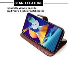 Gladly Flip Cover Compatible for Samsung Galaxy M11 Mobile Flip Cover With TPU Silicon Cover Brown-thumb3